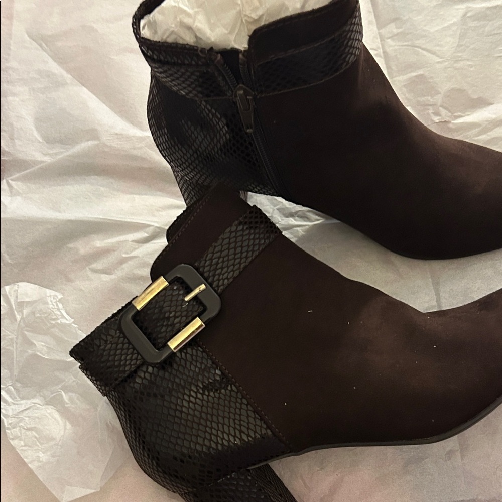 Karen Scott Brown and Black Ankle Boots
